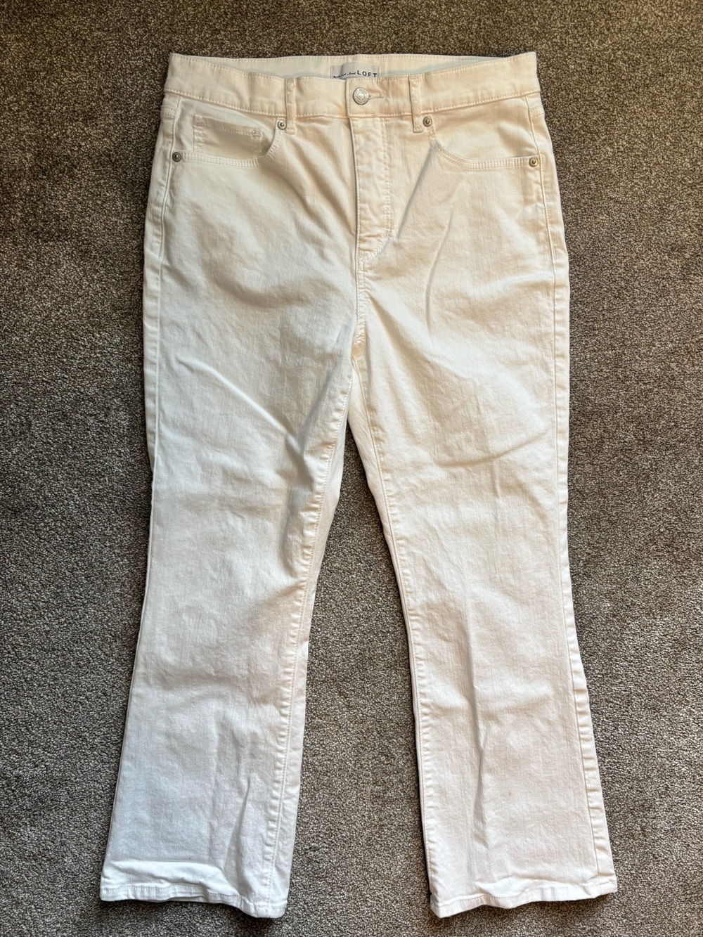 LOFT White Kick Crop Jeans